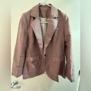 Pink Plaid Blazer